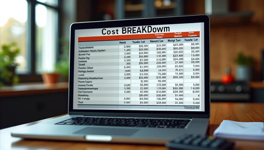 Kitchen counter renovation cost and ROI spreadsheet