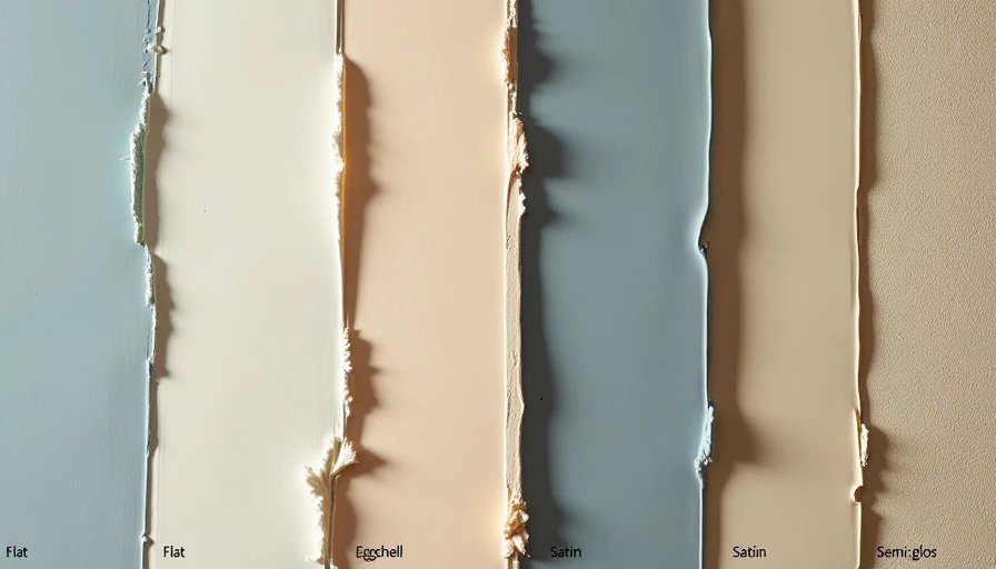 Different paint finishes side by side Paint sheen comparison samples