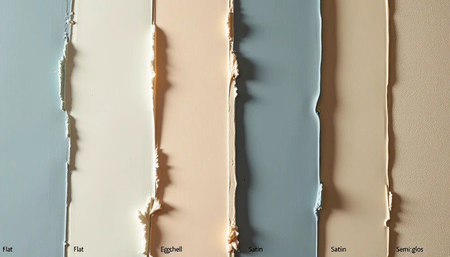 Paint sheen comparison samples