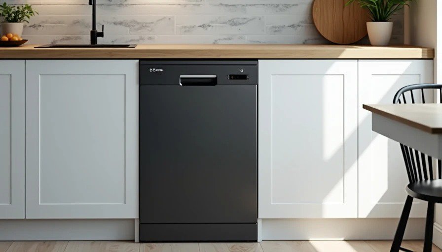 The finished job after 7 hours Successfully installed dishwasher in rental kitchen
