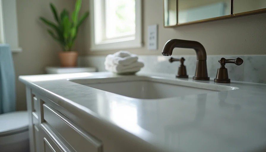Updated rental bathroom vanity and faucet