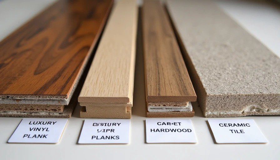 Flooring material samples comparison