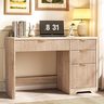 Vabches 47" Office Desk with 4 Fluted Drawers, Wooden Home Exectuive Desk with A File Drawer, Modern Farmhouse Computer Desk for Work, Study, Home Office, Bedroom,Oak