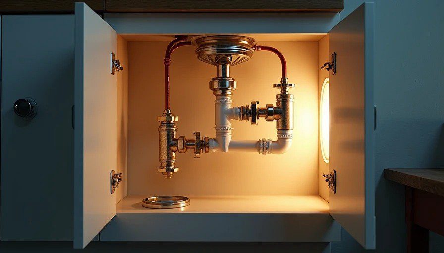 Under sink plumbing inspection